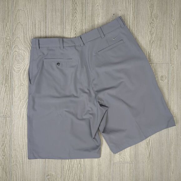 Vintage Y2K Nike Golf Fit Dry Men’s 36 Grey Blue Flat Front Shorts Pockets - Picture 4 of 6